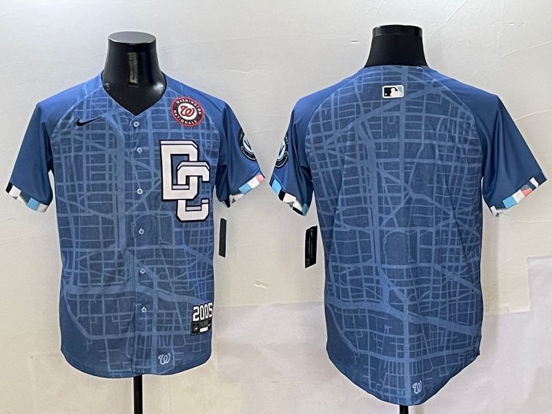 Men Washington Nationals Blank Blue Joint Name Nike 2025 MLB Jersey style 3->washington nationals->MLB Jersey